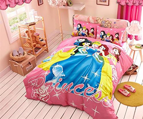 Cooperation Home Textiles, Five Princesses Bedding Set, Cartoon Duvet Cover Set, Children Bedding Set, Queen Size, 4pc