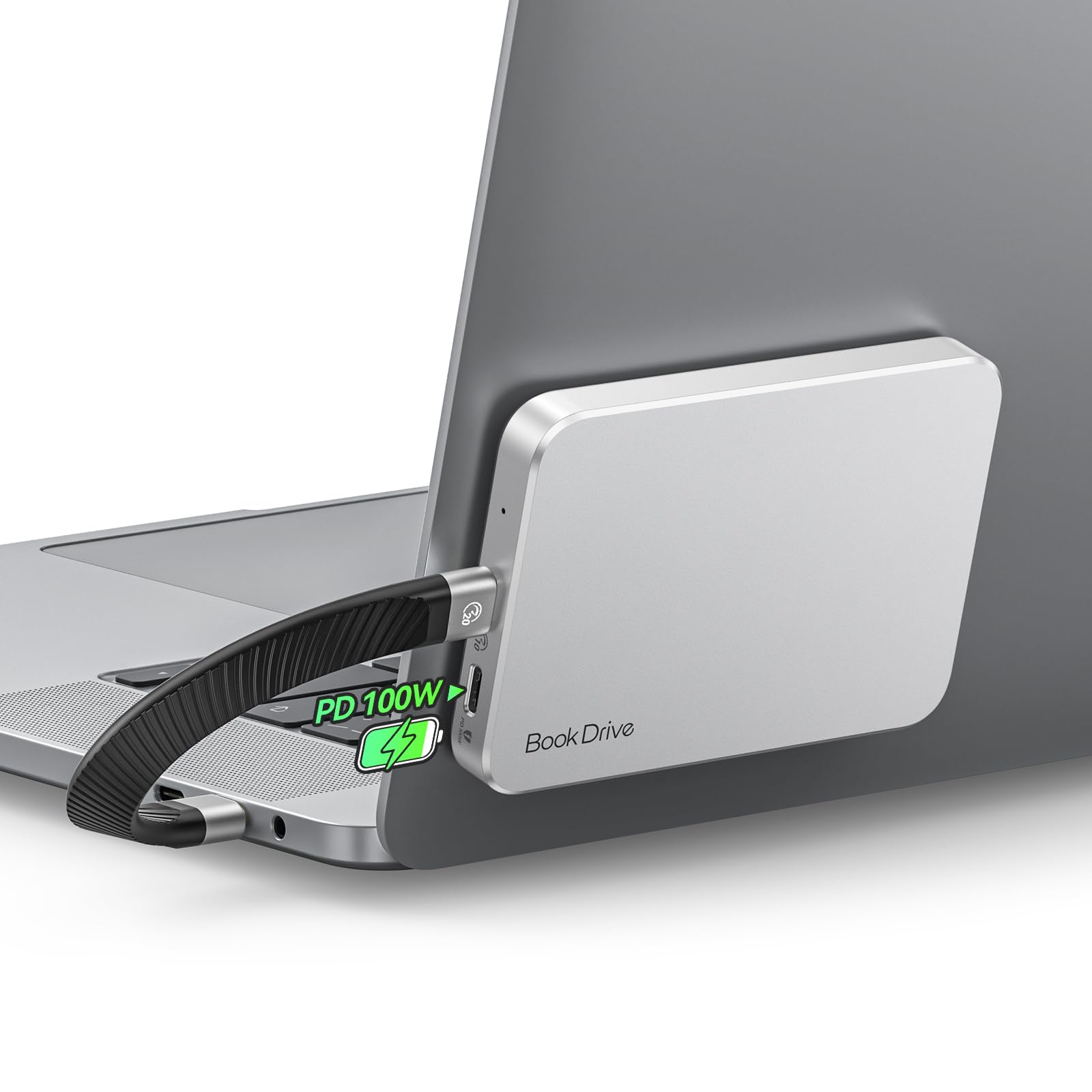 ORICO BookDrive 1TB Magnetic External SSD with PD 100W Charging for Labtop & USB-C Smartphone - Magsafe Portable Solid State Drive, 1000MB/s for USB 3.2 Gen2 - P10Plus