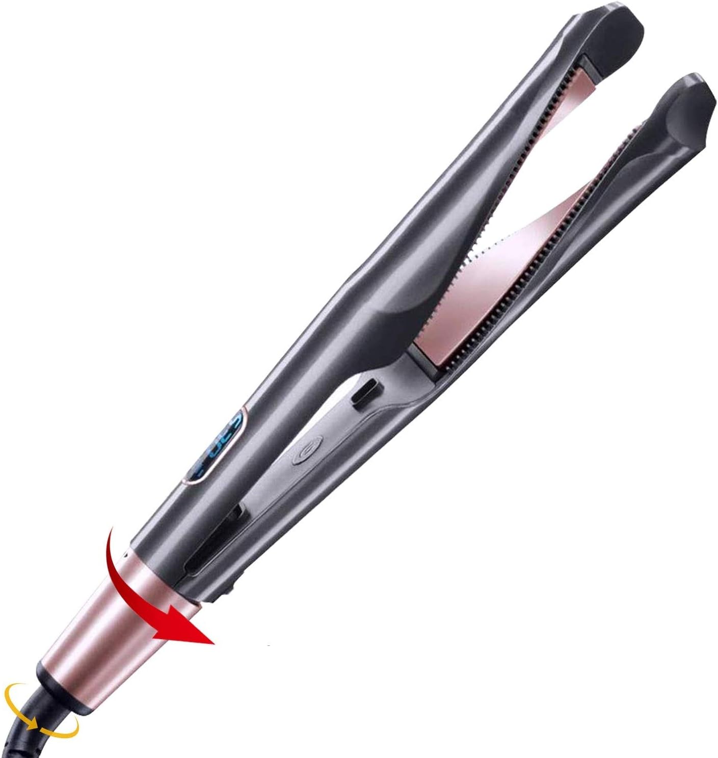 Hair Straightener 2-in-1 Curling Irons Tourmaline Ceramic Twisted Flat Iron Fast Heating-up with Adjustable Temperature&60mins Auto Shut Off,Hair Styling Tools for All Types