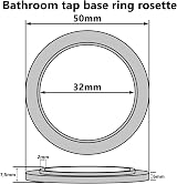 Tycner Bathroom Faucet Base Ring Gasket Chrome Plastic 32mm ID 50mm OD view 3