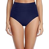 Tempt Me Women High Waisted Bikini Bottoms Tummy Control Swimsuit Bottoms Ruched Bathing Suit Bottom