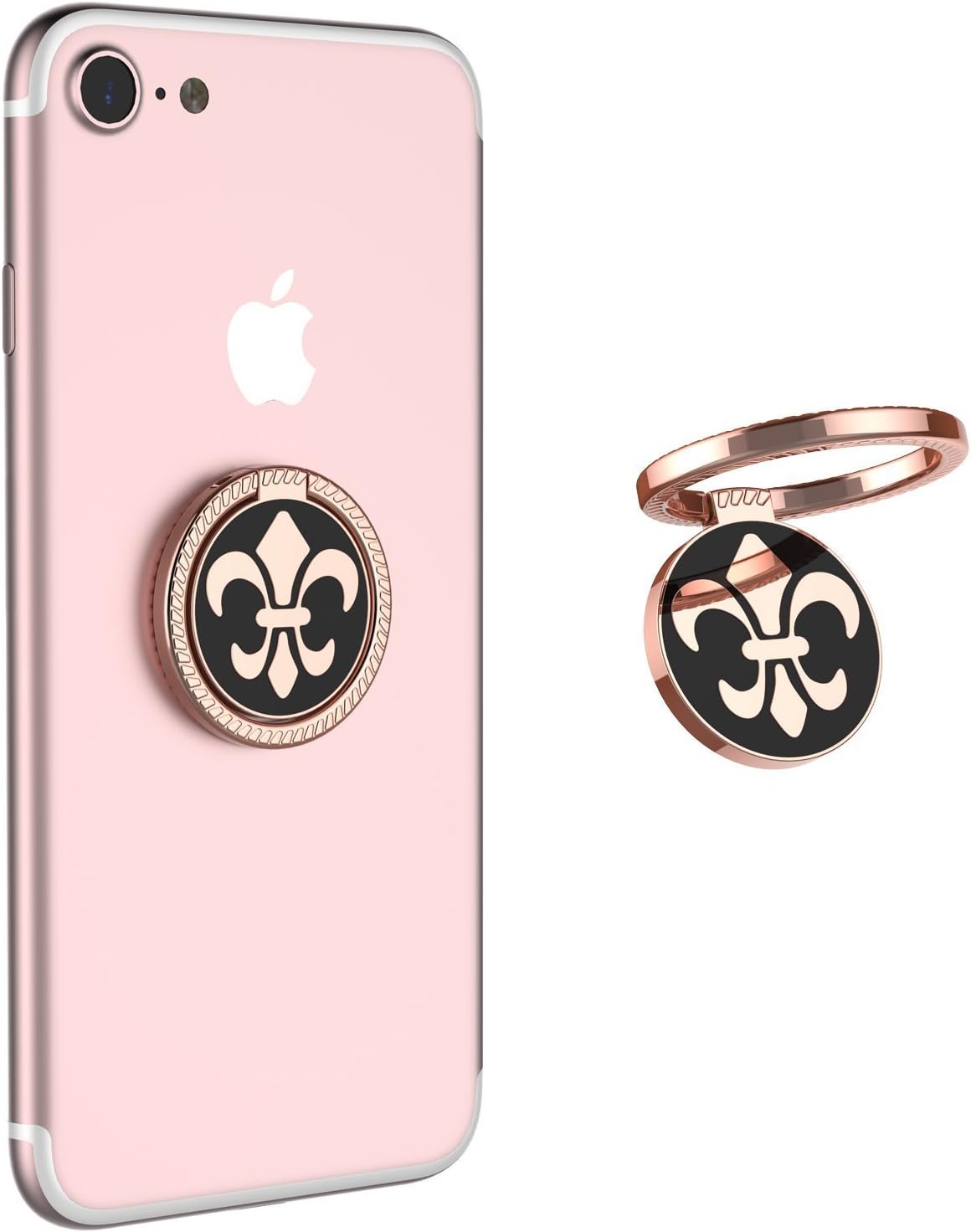 KIFAR Phone Ring Holder Finger Ring Stand Grip 360 Degree Rotation Cell Phone Ring Stand Holder Grip Universal Smartphone Stand Mount Kickstand Work on Magnetic Car Holder (Rose Gold)