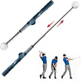 4-IN-1 Retractable Golf Swing Trainer &amp; Golf Grip Trainer for Warm up, Golf Swing Training Aid, Golf Club Grip Trainer Click Feedback- Tempo Training Aid &amp; Impact Control - Golf Swing Aid Right-Handed