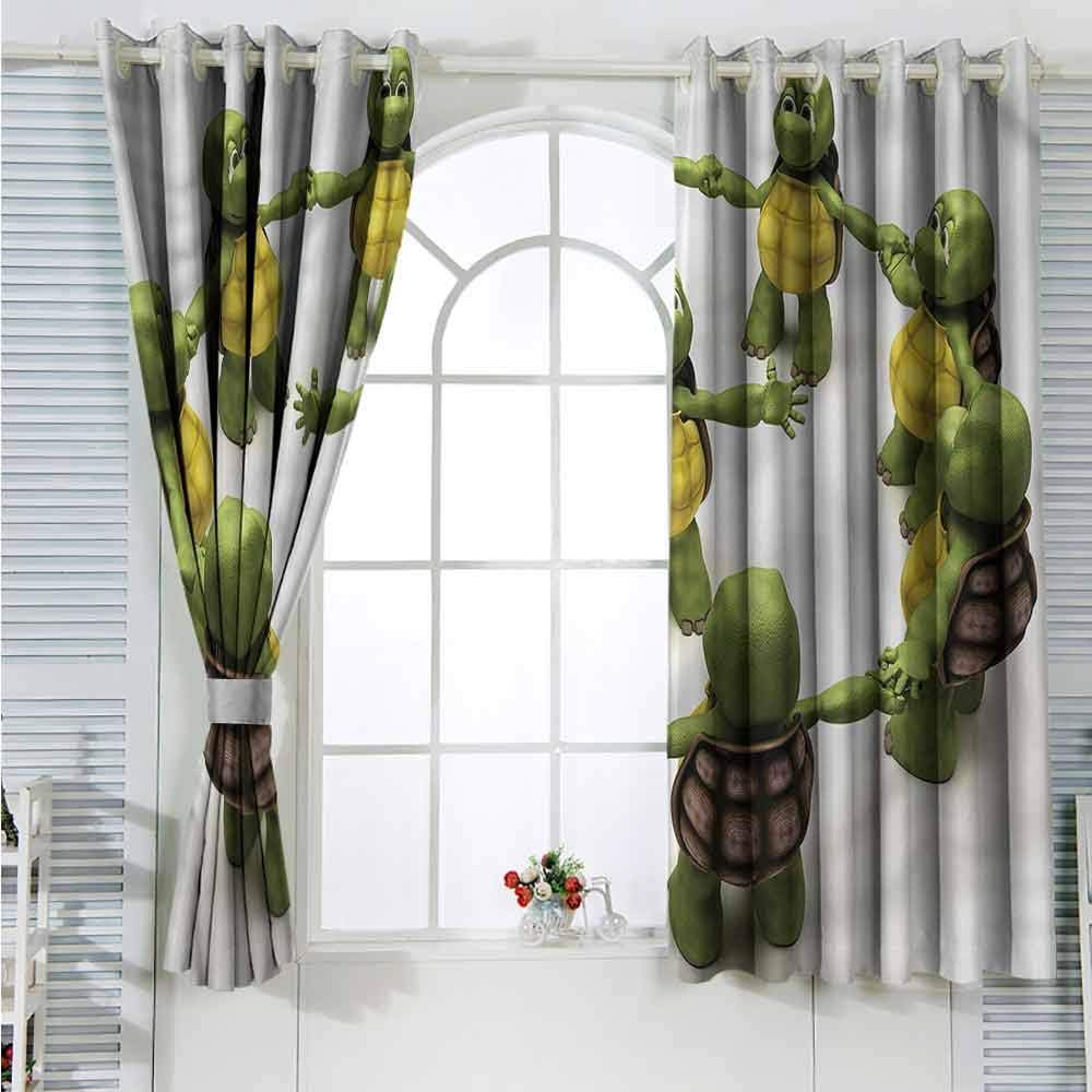 Reptile Grommet Creative Blackout Curtains Ninja Turtles Dancing Kids Suitable for Bedroom Patio Sliding Door Cartoon Printed Nursery Room Boys Girls Bedroom Kids Room Living Room Dorm 72x63