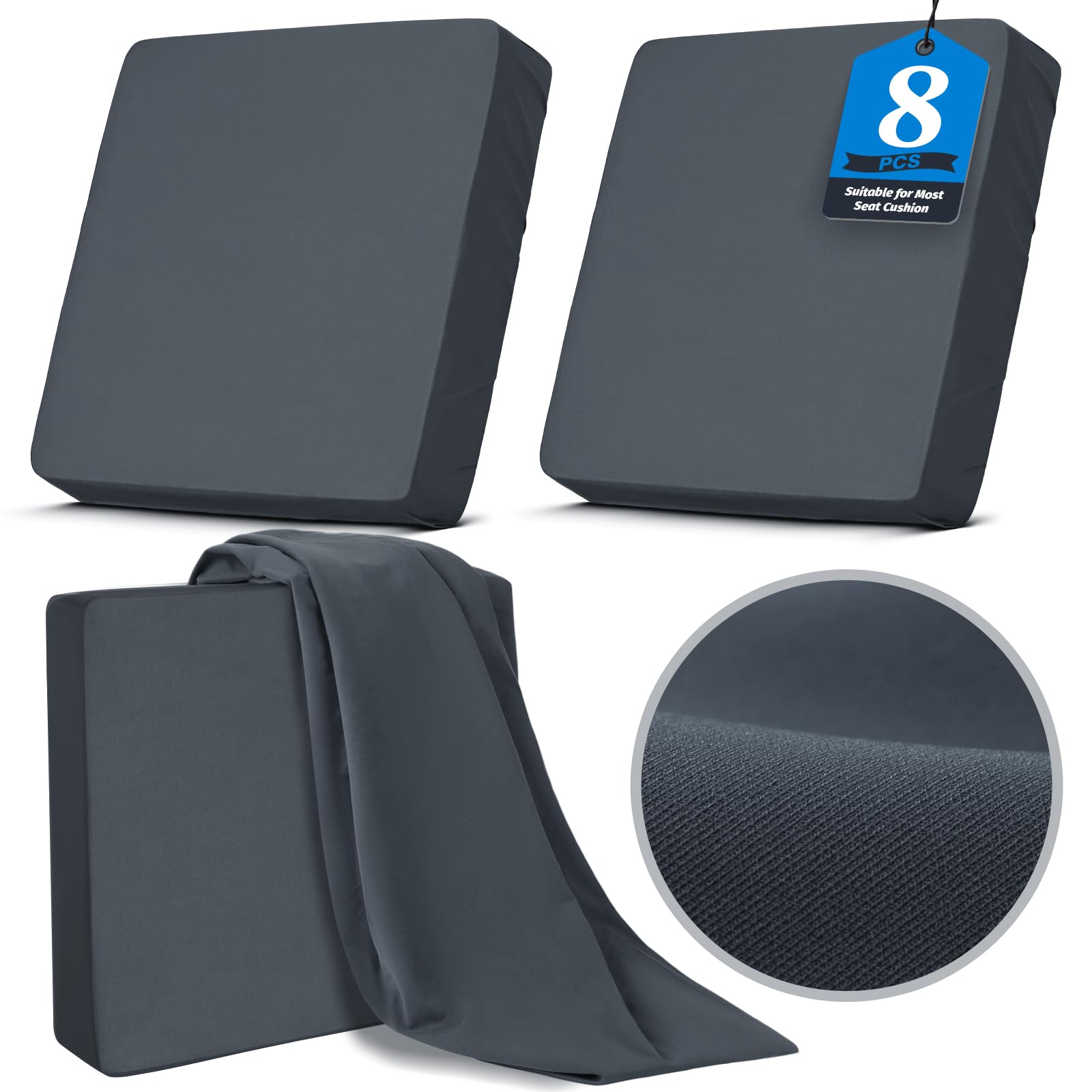 8Pcs Outdoor Cushion Waterproof Slipcovers Stretch Patio Cushion Covers