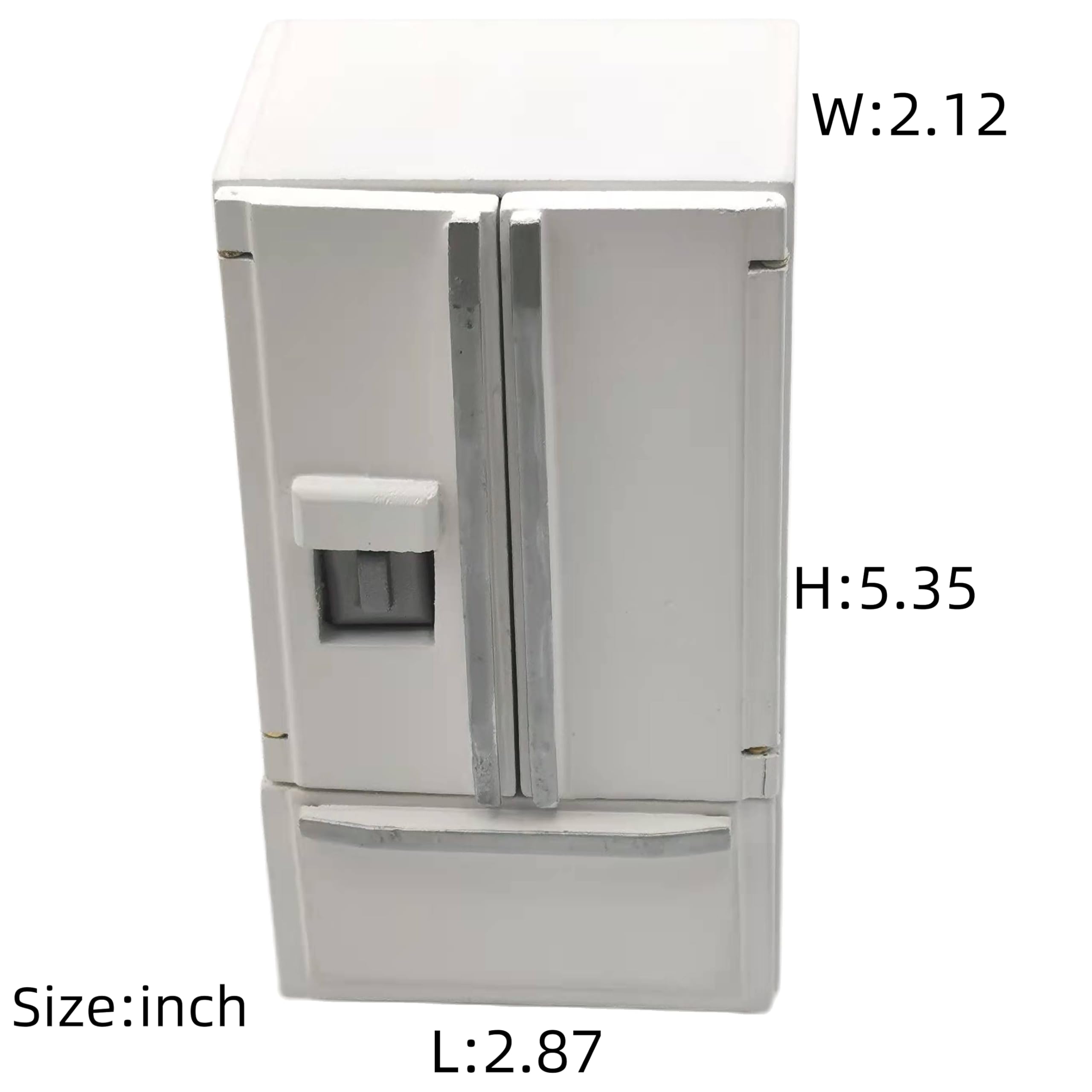 SXFSE Dollhouse Decoration Accessories, 1:12 Dollhouse Miniature Furniture Simulation Fridge Refrigerator Kitchen Prop Decor Play Pretend Toy (White)