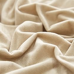 Luxlovery Cream Coffee Velvet Comforter Set Queen