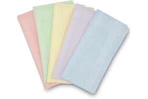 GB Women's 100% Cotton Handkerchiefs with Stripe Candy Color 5 Pieces Set