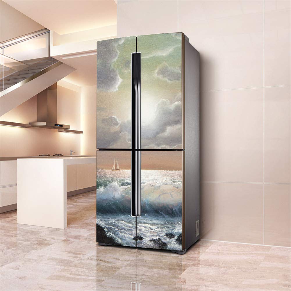 3D HD PVC Refrigerador Puerta Etiqueta Autoadhesiva Desmontable ...