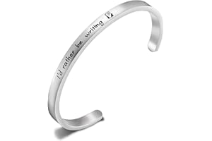 Lywjyb Birdgot I'd Rather Be Writing Bracelet Reading Gifts for Writers Readers Author Bloggers Journalist Novelist Literature Jewelry For Her