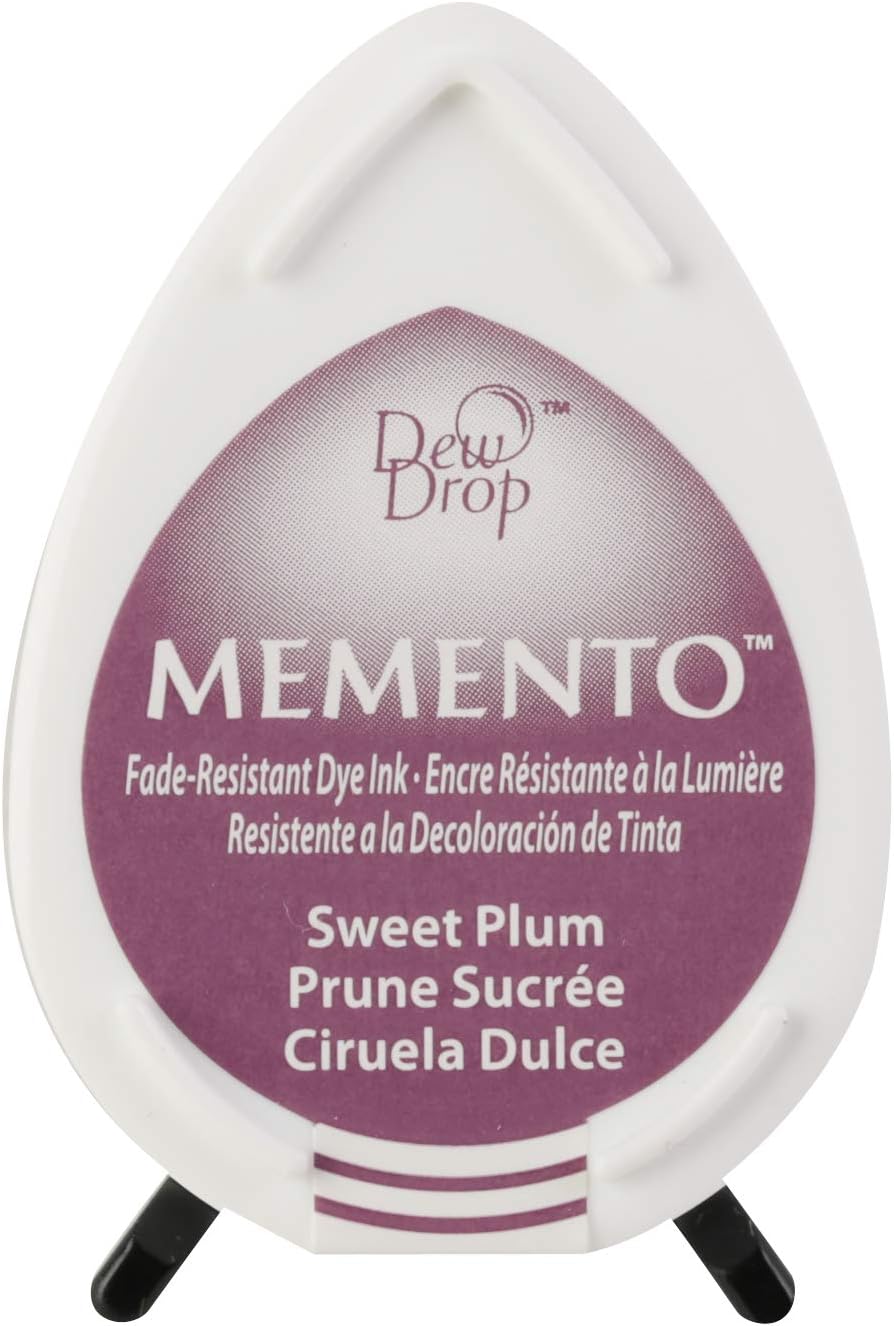 TsukinekoMemento Dew Drop Ink Pads for Stamping - Purple, Sweet Plum - Small - Translucent - Waterproof, Archival - Embossing
