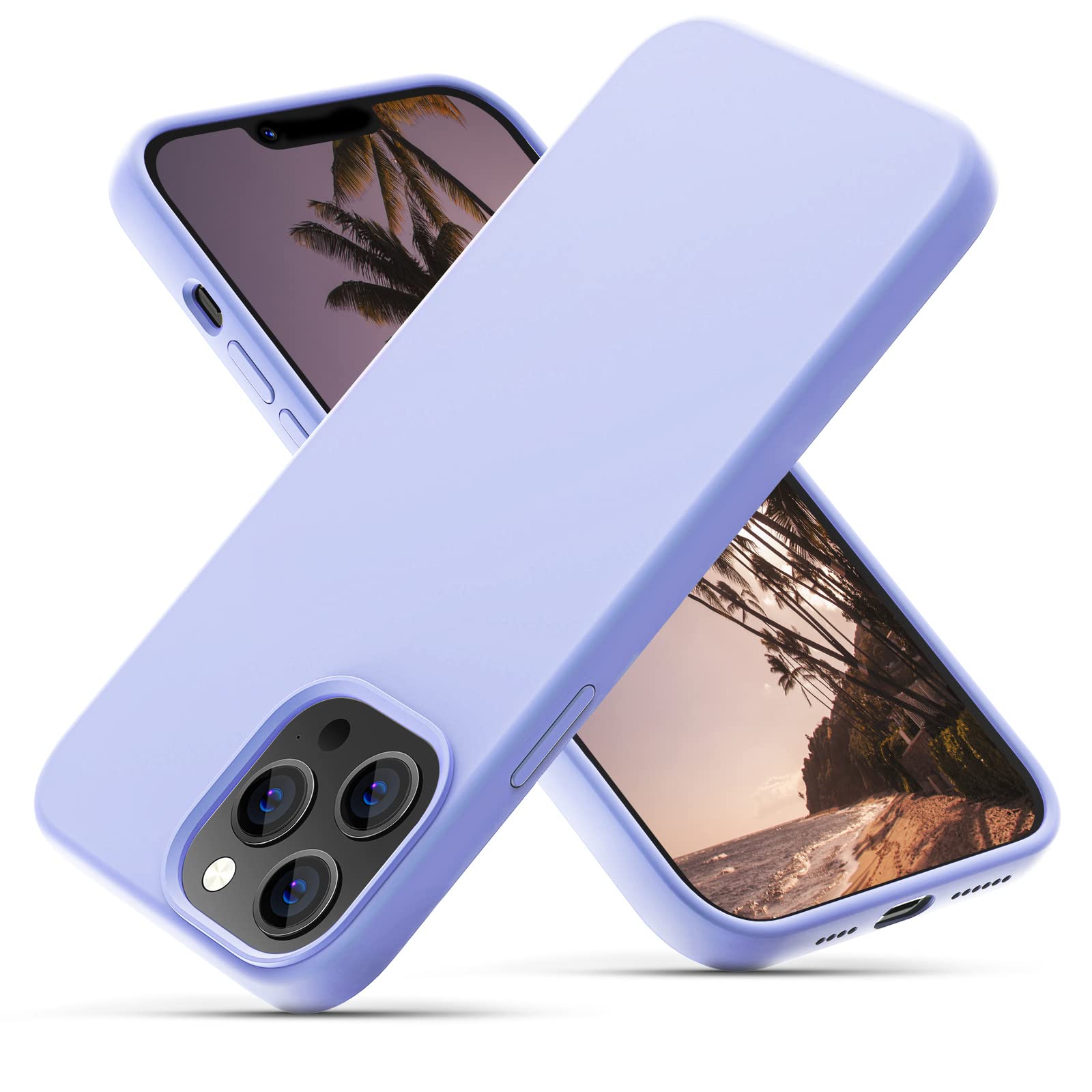 OIIAEE Silicone Case Designed for iPhone 13 Pro Max Case, Ultra Slim Shockproof Protective Liquid Silicone Phone Case with Soft Anti-Scratch Microfiber Lining, 6.7 inch, Clove Purple — image 1
