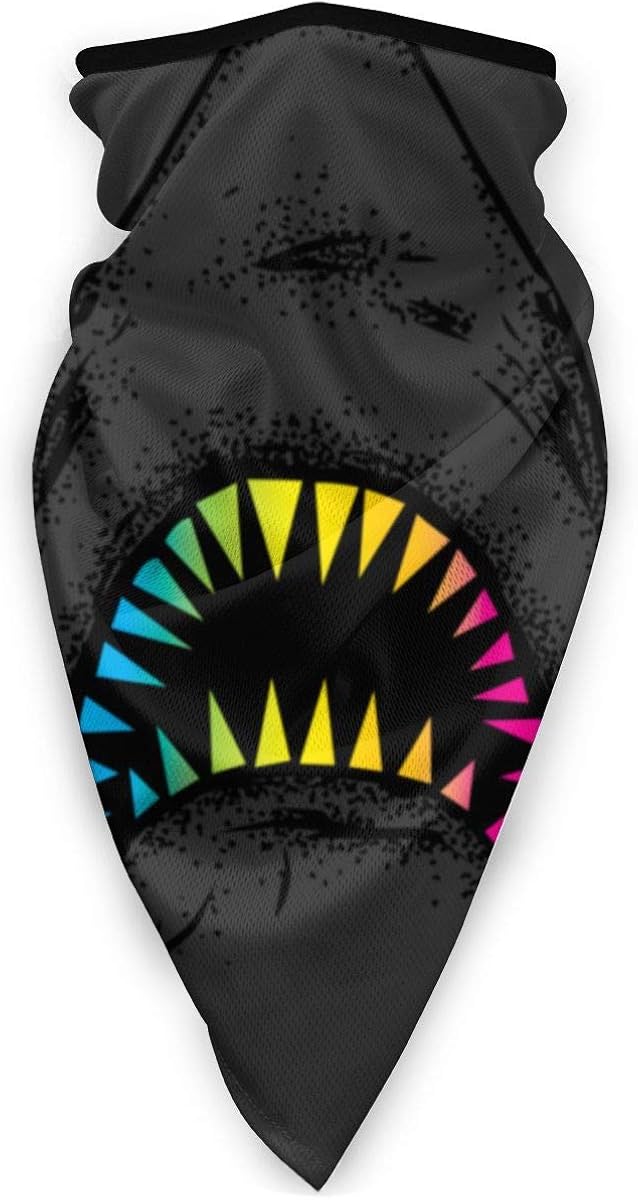 Rainbow Shark Tooth Art Windproof Sports Mask Mouth Face Mask Outdoor Magic Scarf Bandana Balaclava for Adult Kids