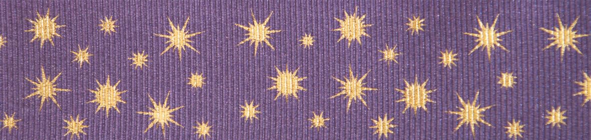 Berisfords Polyester Ribbon, Mulberry/Gold, 25mm x 20m