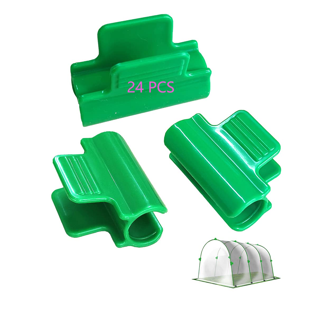 HH-LIFE 24 pcs Greenhouse Tube Clip for Ø16~17mm(0.63~0.67 inch) Tube, Garden Buildings Tube Clip Row Cover Netting Tunnel Hoop Clips