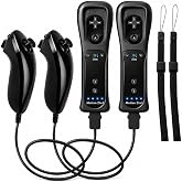 Motion Plus Wii Controllers 2Packs with Nunchucks, Wii Remote Controllers Compatible for wii and Wii U with Built in Motion Plus