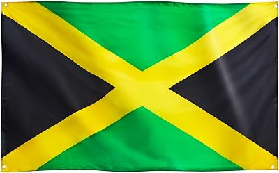 Runesol Jamaica Flag 3x5 ft 91x152cm 4 Grommets Eyelets Corner Premium Flag