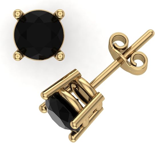 Amazon Com 4 Mm Black Diamond Earrings For Women Men 14k Solid