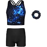 JOYSTREAM Gymnastics Leotards for Girls with shorts Tumbling Dance Cross Back Unitards Activewear