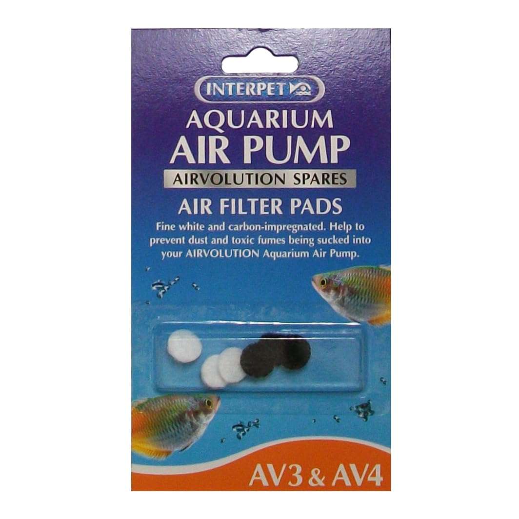 Interpet Air Pump AirVolution AV3/ AV4 Carbon and Felt Filter Pad, Pack of 3
