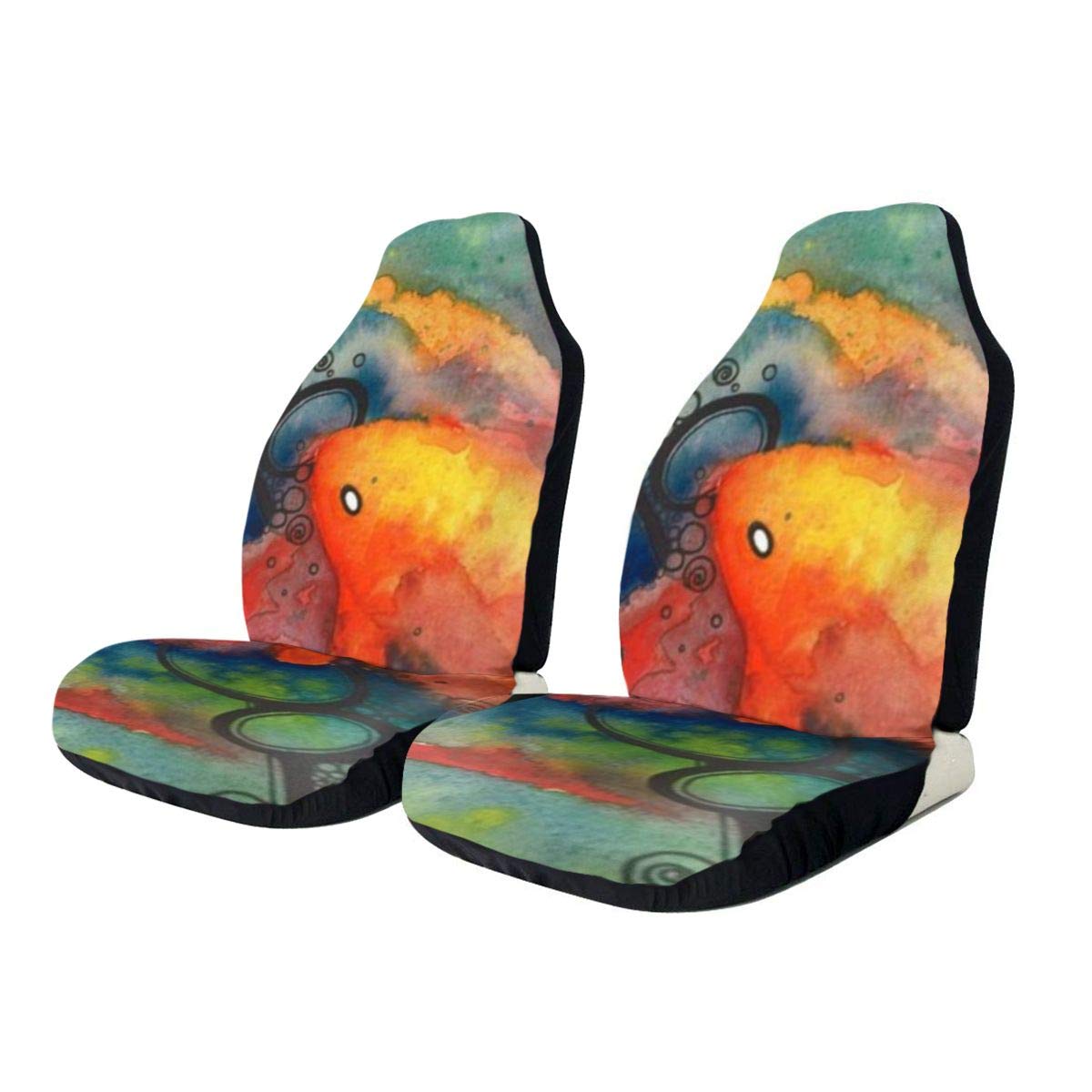 CHILL·TEK Car Seat Covers, Colorful Carps Full Set Seat