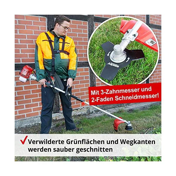 HECHT Hochwertiges 4 in 1 Benzin MultifunktionsgerÃ¤t - Starke 2 PS - Freischneider, Rasentrimmer, Hochentaster und Heckenschere in Einem I Mit idealer VerlÃ¤ngerung – Bild 4