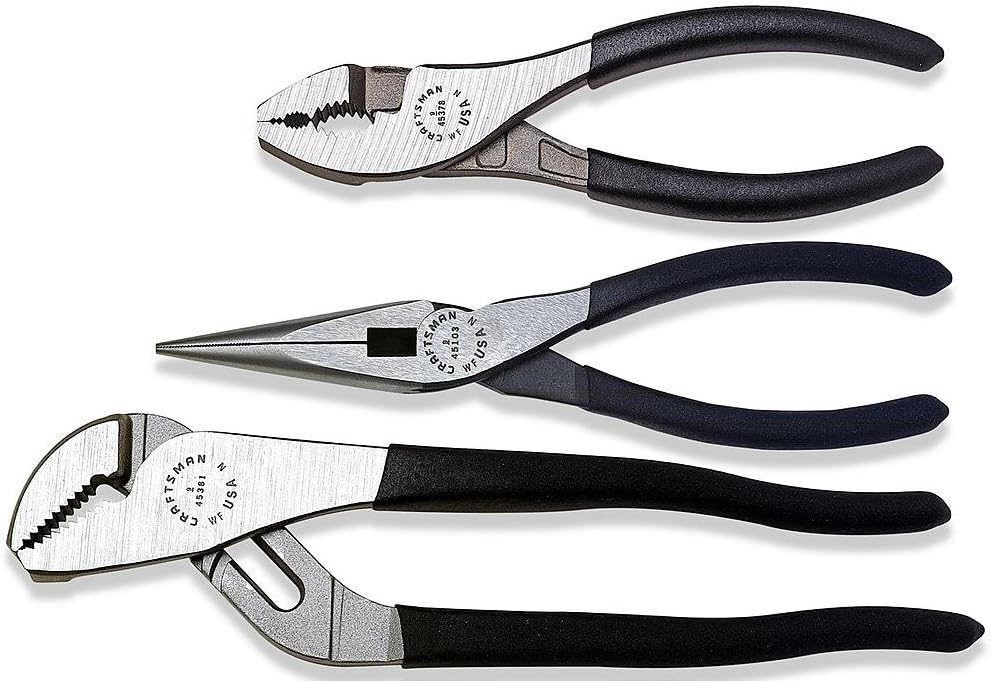 Craftsman 945412 Pliers Set with Arc Joint, Long Nose, Slip Joint