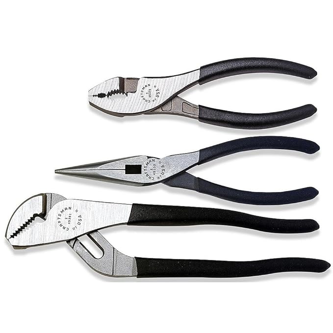 Craftsman 945412 Pliers Set with Arc Joint, Long Nose, Slip Joint