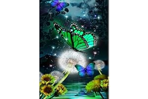 pvoodire Butterfly Diamond Painting Kits-Butterfly Diamond Art for Adults,5D Diamond Painting Butterfly for Gift Home Wall Decor(12x16inch)