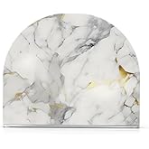 White Marble Napkin Holder for Tables Paper Cocktail Napkin Holders Kitchen Dinning, Acrylic Dinner Napkin Dispenser for Rest