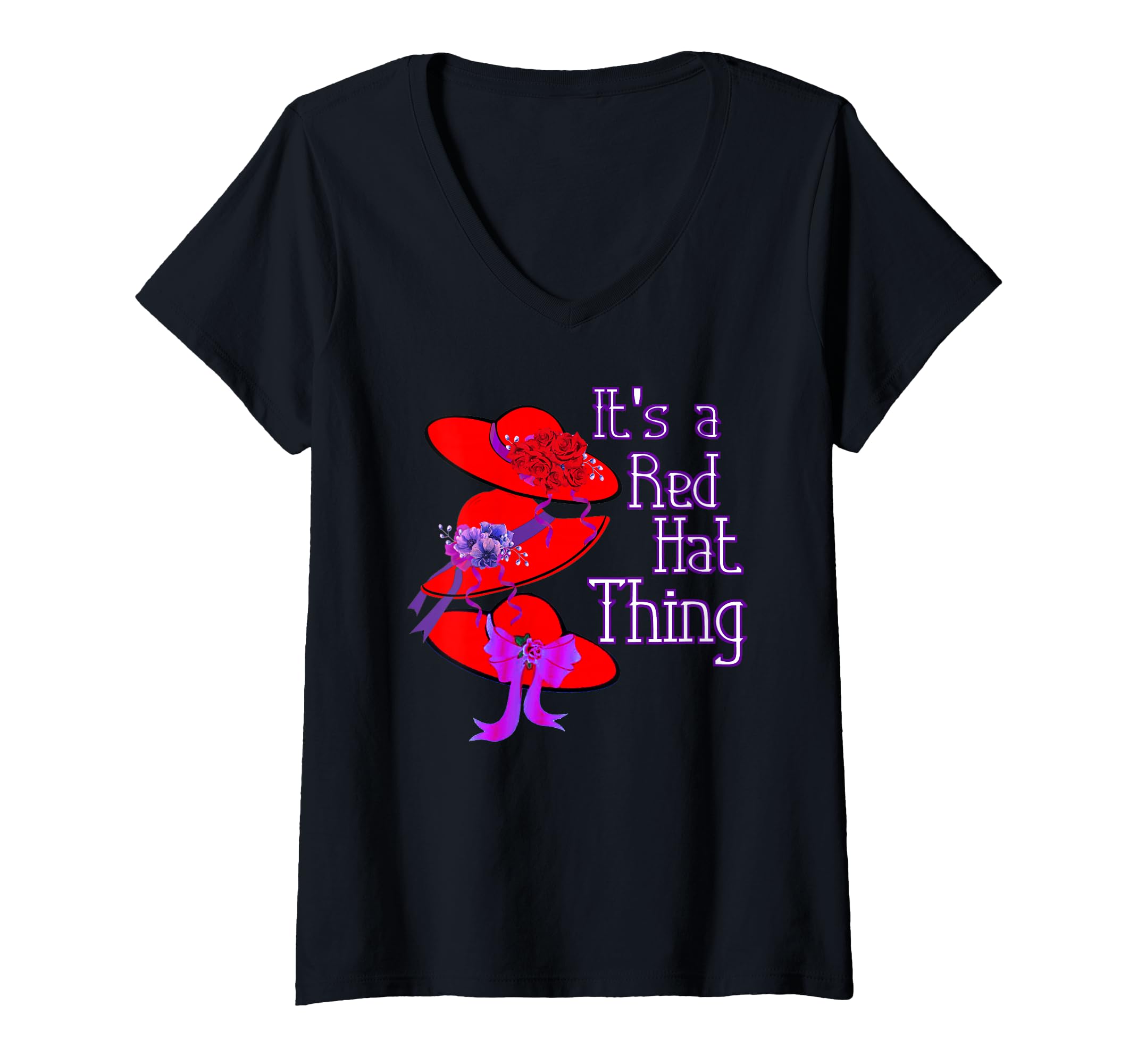Photo 1 of ***PURPLE SHIRT***

Womens Red Hat It's a Red Hat Thing Gift V-Neck T-Shirt Small