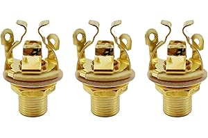 RivGld 3pcs 1/4 Inch Multi Contact Mono Output Jack for Guitar & Bass – Full-Contact Multi-Contact Jack with Stable Signal Tr