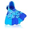 Kids Swim Fins Comfortable Silicone Rainbow Flippers Short Swim