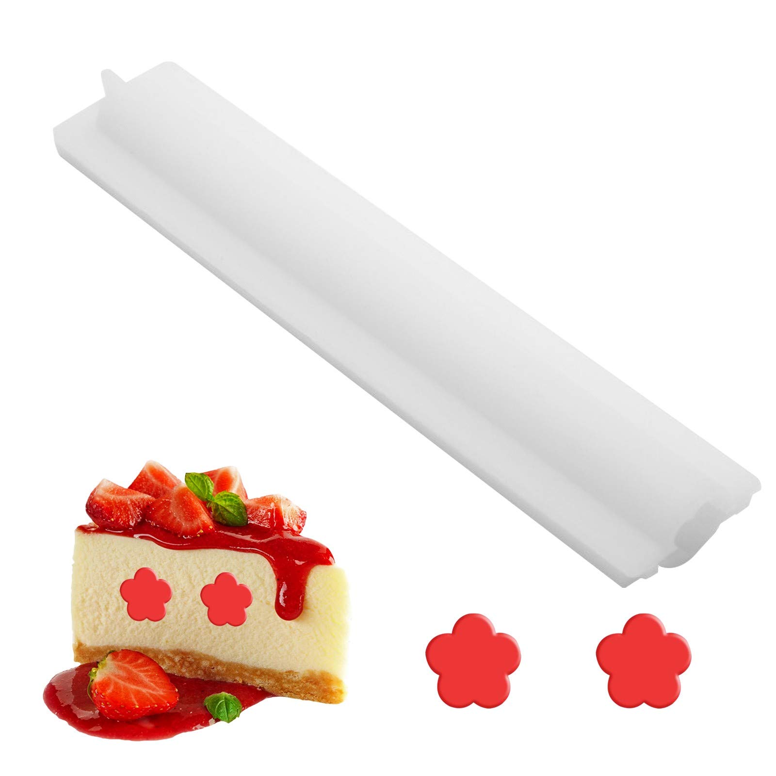 Tube Column Silicone Soap Mold Embed Soap Making Tool Candle Aromatherapy Mold DIY Baking Columnar Mousse Cake Core Mould Chocolate Fondant Tool for DIY Craft Dessert Party Decoration(Plum Blossom)