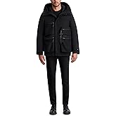 KARL LAGERFELD mens Long Sleeve Four Front Pockets Wool Blend Hooded Jacket