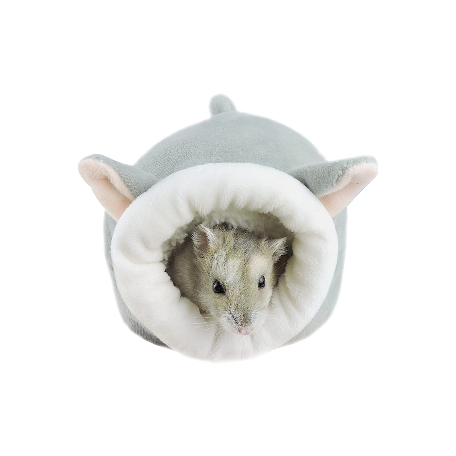 Andiker Hamster Bed, Mini Soft and Warm Hamster House Cute Non-slip Hamster Sleeping nest Small Animals Bedding House for Mini Hedgehogs, Dwarf Hamsters and Small Pets (Grey)