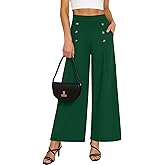 KUOTAI Womens Baggy Wide Leg Pants High Waisted Lounge Casual Loose Palazzo Trousers with Pockets