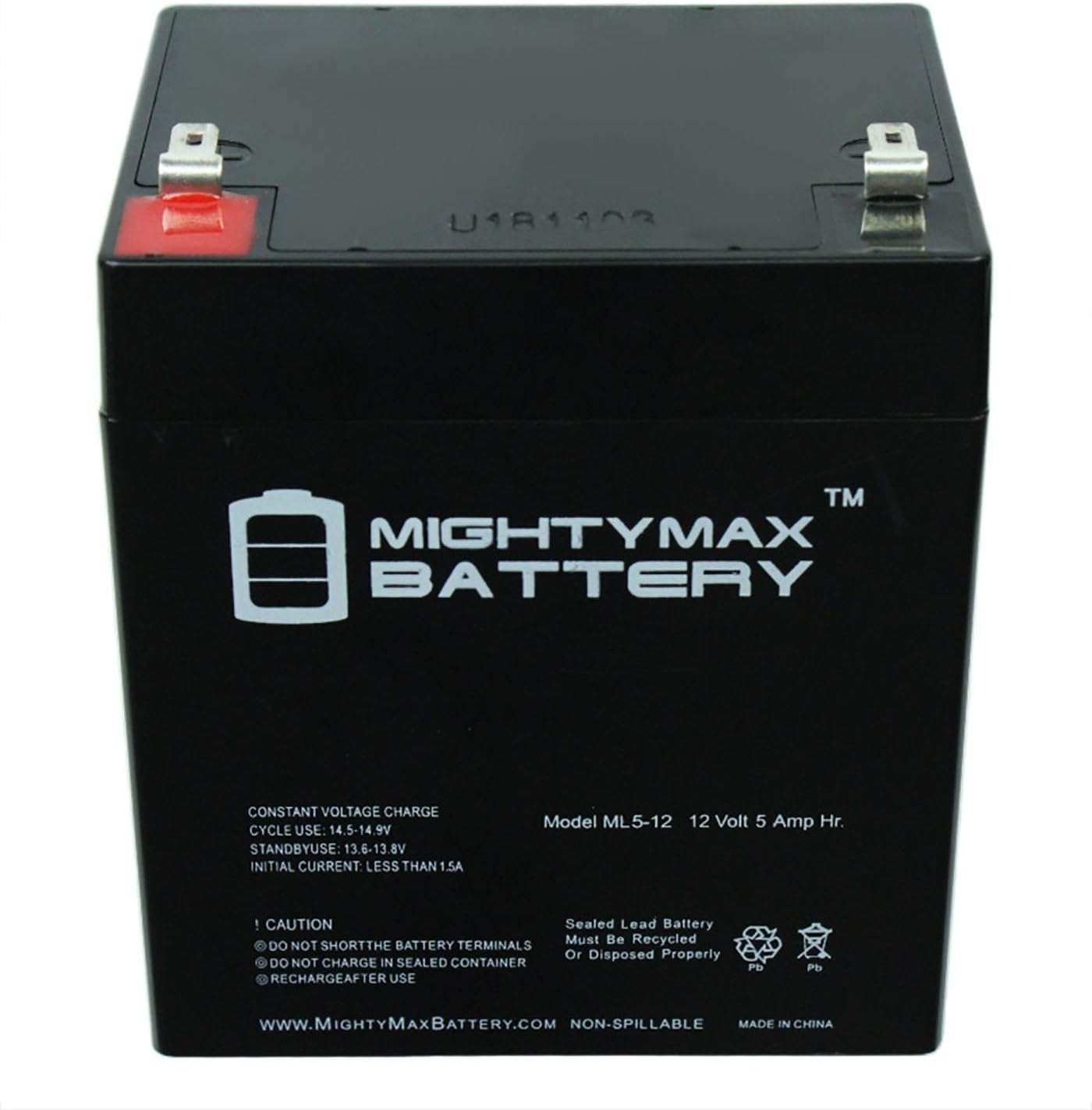 ML5-12 - 12 Volt 5 AH Rechargeable SLA Battery - Mighty Max Battery Brand Product: Electronics