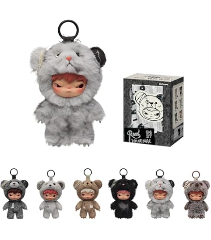 Amazon.com: POP MART Hirono × Kodak Click Bear Plush Doll Pendant