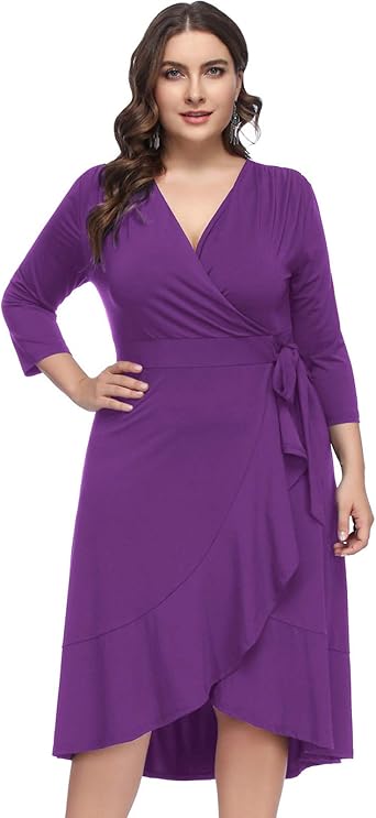 plus size wrap dress amazon