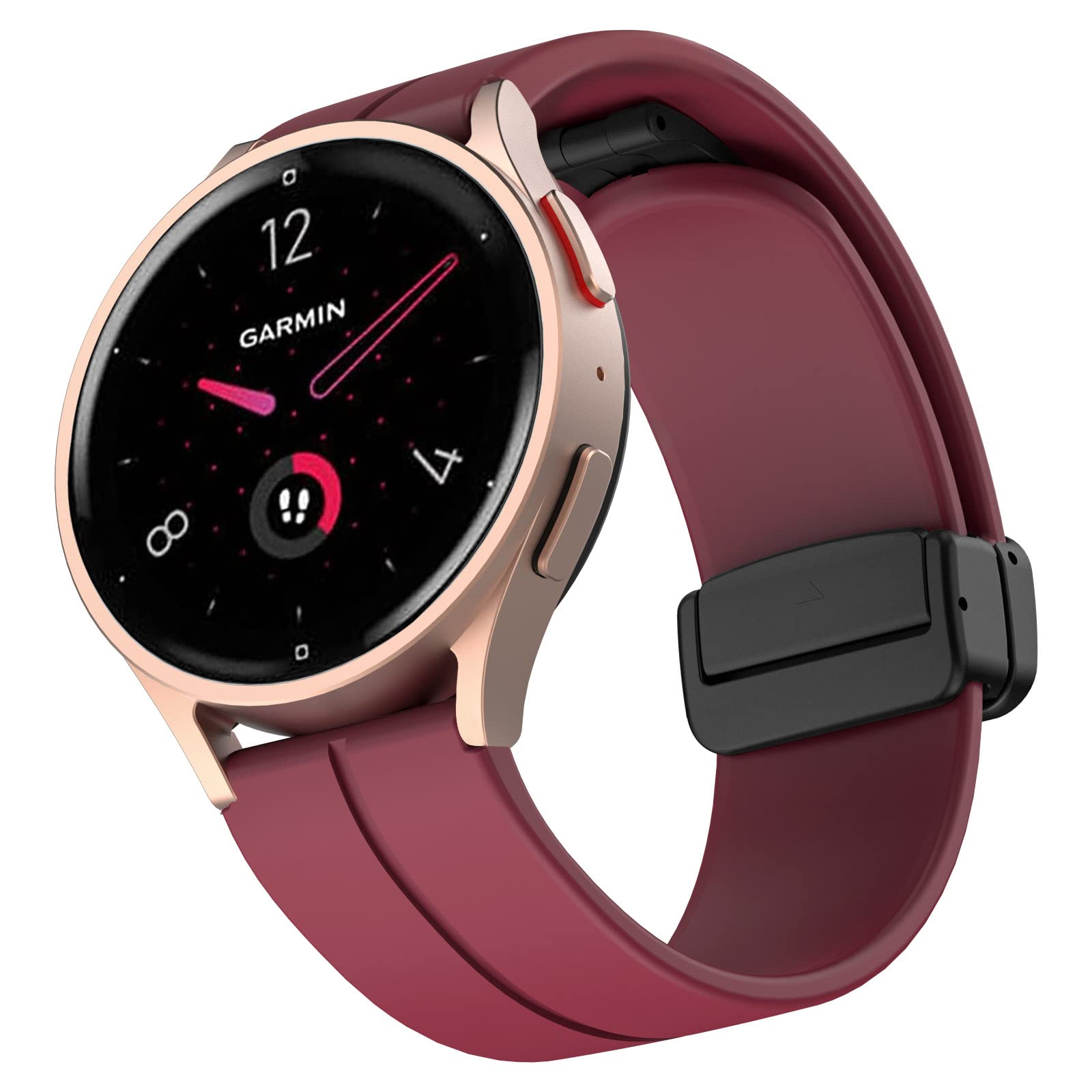 Strap for Garmin Venu 2S Silicone, 18mm Sport Watchband Replacement Strap for Venu 2S/Vivoactive 4S 40mm/Vivomove 3S/Fossil Women's Q Venture HR Gen 4/Gen 3/Withings Steel HR 36mm/Huawei Watch 1/Fit