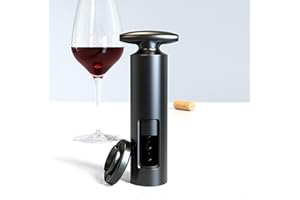 Self-Pulling Wine Opener With Foil Cutter - Quality Twister Corkscrew, Manual Easy Turn Bottle Opener