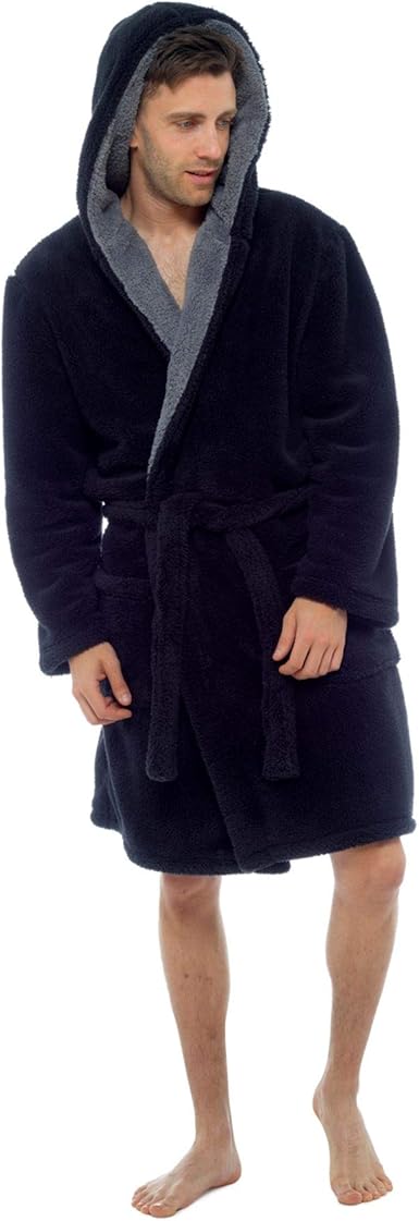 mens thick fluffy dressing gown