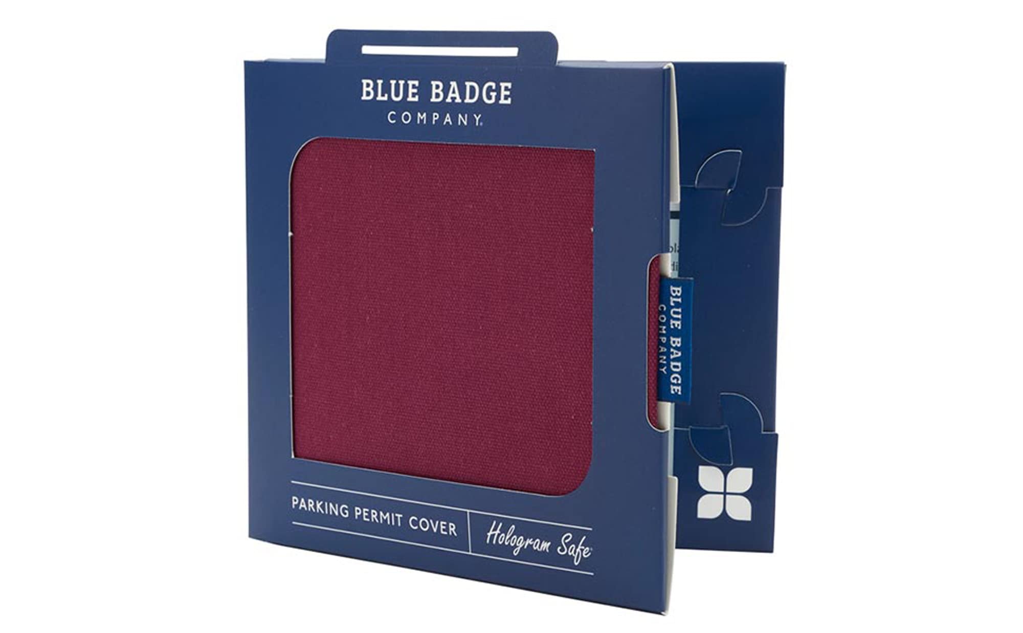 Blue Badge Co Fabric Hologram Safe Wallet, Disabled Parking Permit Cover Holder Includes Timer Clock, Made in the UK Disabled Badge Holder for Car Burgundy