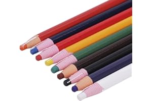 Dwuww 9 Pcs Assorted Colors Peel-Off China Marker Grease Wax Pencils for Glass, Garments, Cellophane, Fabric, Wood, Metal, Art Crayons Marking Pencils Paper-Wrapped Writing and Correction Supplies