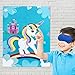 oannao Unicorn Party Supplies-Pin The Horn on The Unicorn Party Games for Kids Birthday Party Game ,Include a Large Poster 24 Reusable Sticker Horns.Unicorn Gifts for Baby -24 Horns 4 Party Hats