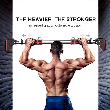 Dedakj Pull Up Bar Locking Door Pullup Bar Chin Up Bar Home Gym Equipment Adjustable Width 660 Lbs