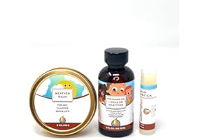 Punkin Butt Teething Oil and Baby Weather Balm Set for Sore Gum Relief and Dry Chapped Skin from Drool Rash | All Natural, Organic, Safe for Infants, Chemical-Free