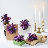 12 Counts Curly Ribbon Bows for Gift Wrapping, Self Adhesive Purple Burst Gift Mulberry Bows for Presents, Christmas, Birthday, Wedding, Holiday Party Favors, Thanksgiving, Wine Bottle Valentine’s