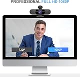 EMEET C960 1080P Webcam Microphone Privacy Cover 90° View USB Plug Play view 2